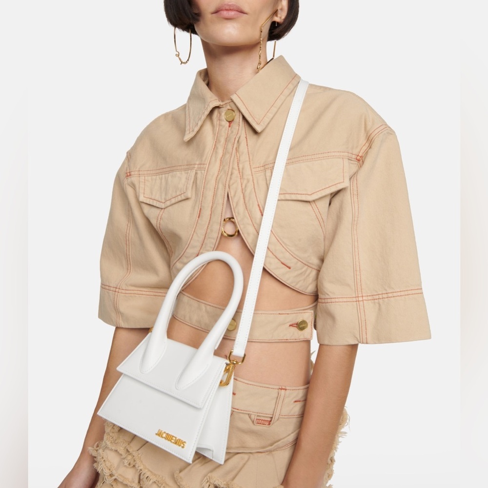 Jacquemus White Le Chiquito Moyen Top-Handle Bag